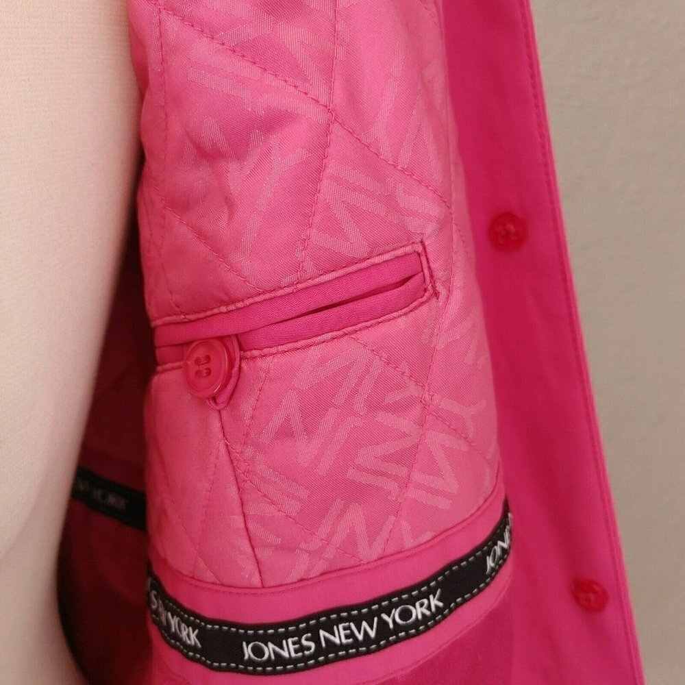 Jones New York Petite Hot Pink All Weather Trench Coat Size M - Picture 9 of 10